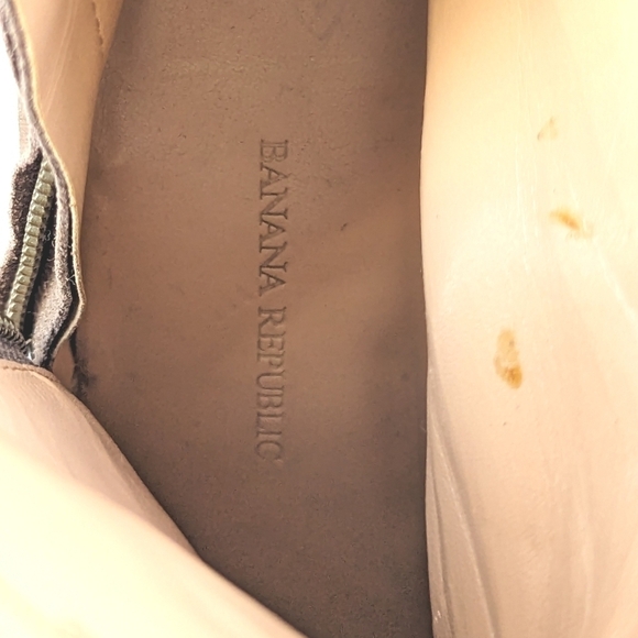 Banana Republic Stacked Heel Suede Boots with Side Zipper in Taupe Size 9.5 - Picture 8 of 10